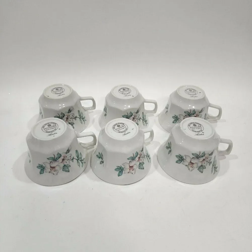 ‎Set of 6 ADAMS Azalea  Ironstone Teacups England